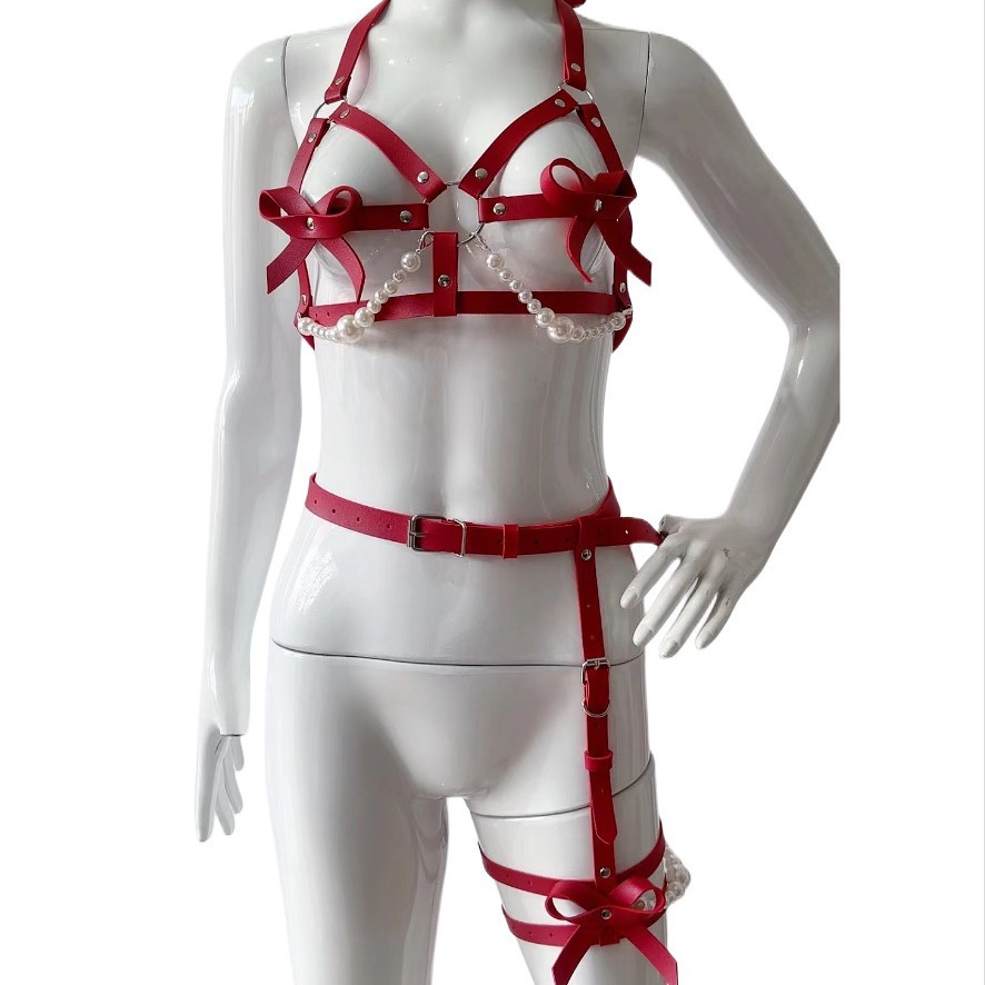 Garter Belt Set - Seksi Deri Koşum Kadın Set Vücut